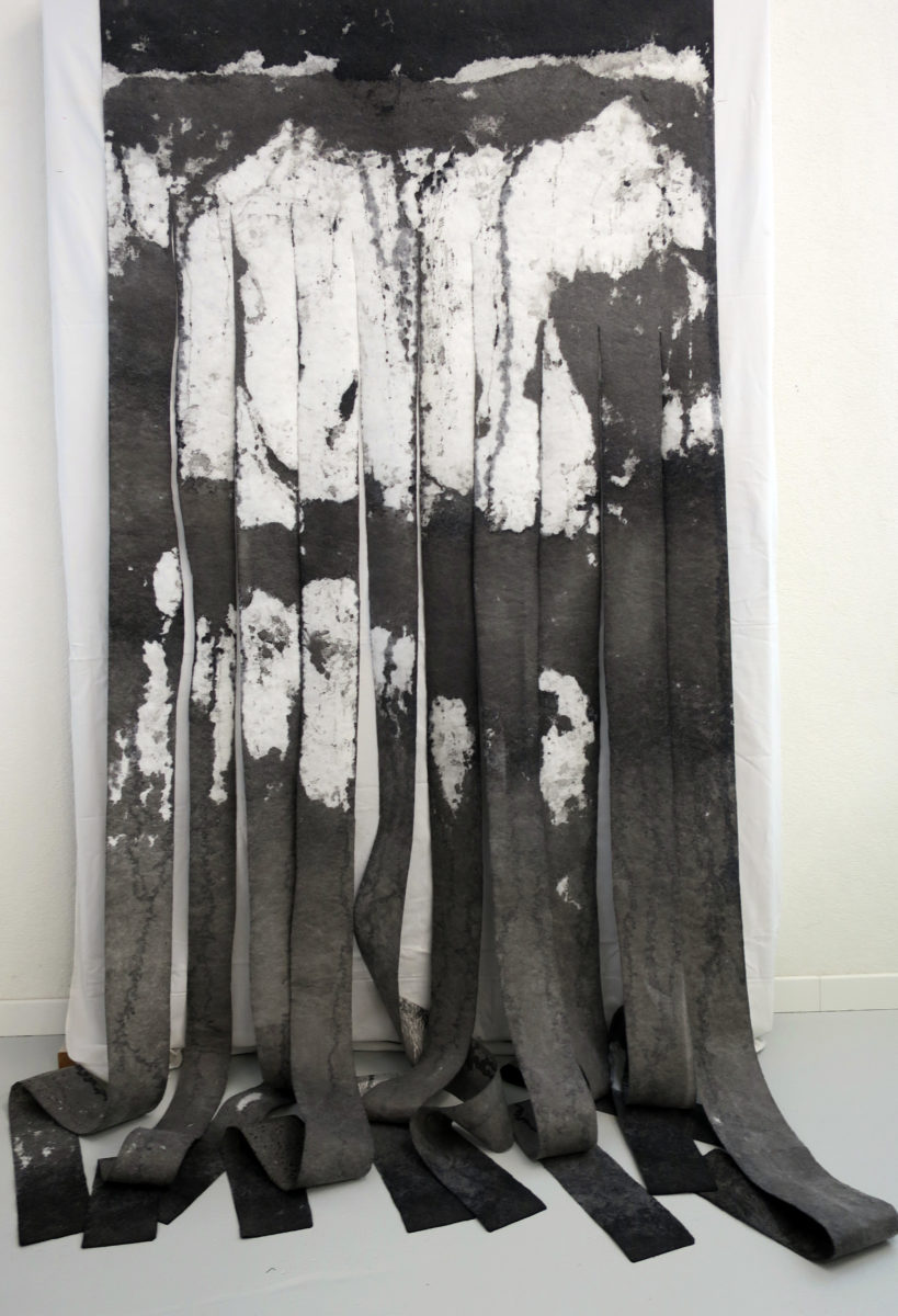 SCHUHR Helga, S.T. Racines, 2019, Acryl sur vlies, 100 x 250 cm double,  Racines